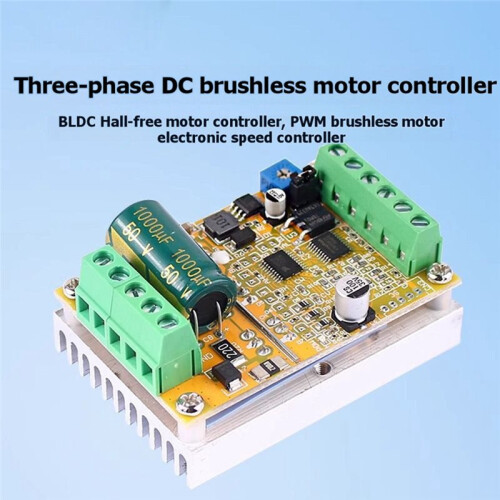 380W BLDC 3-Phases Brushless Motor Controller Board No Hall Sensor DC6.5-50V 16A PWM Driver Module for Electronics 2
