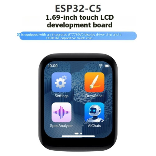 Waveshare ESP32-C5 1.69Inch Touch LCD Development Board Without Battery Dual-Band WiFi6 BLE5 Thread Zigbee AI Voice Interaction 2