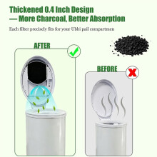 Lot de 16 Filtres à Charbon Actif pour Poubelle à Couches en Acier pour Ubbi - Recharges Anti-Odeurs, pour une Chambre D'Enfant Toujours Fraîche