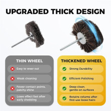 Premium Horsehair Polishing Brush Wheel - Ideal for Jade, Wood Carving, Metal, and Industrial Waxing Applications