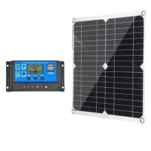 20W Solar Panel 12V Solar Cell with 100A Controller Solar Charge for Phone RV Car Charger Outdoor Battery Supply