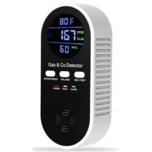 Combination Gas & Carbon Monoxide Detector,AC-Plug-in Natural Gas,Propane&CO Alarm Adjustable Volume Brightness US PLUG
