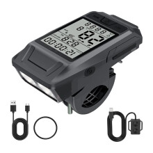 3-in-1 GPS Bike Computer with Headlight, Wireless Bicycle Odometer with Altitude Display & Electronic Horn