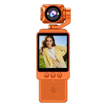 4K HD WiFi Pocket Camera 6M with Night Vision Video and AudioChest-Mounted Dashcam 270-Degree Rotating Lens Orange