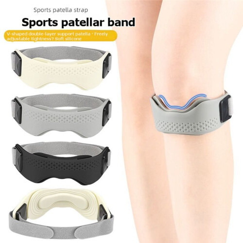 2PCS Patellar Tendon Support Strap Dual-Way Adjustable Patella Knee Strap for Running Cycling Badminton Gray 2