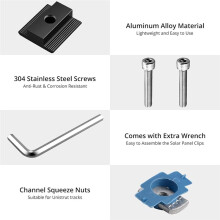 10pcs Solar Panels Mid Clamps for 30mm/35mm Solar Module Frame, Mounting Kit Aluminum Alloy Mounting Kit for Roofs