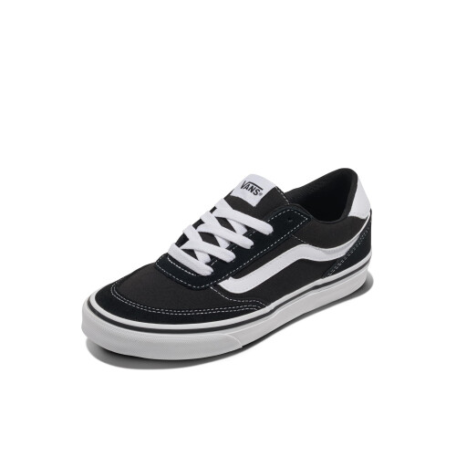 Vans Women's Brooklyn Ls Sneaker, Suede Canvas Black White, 6 UK