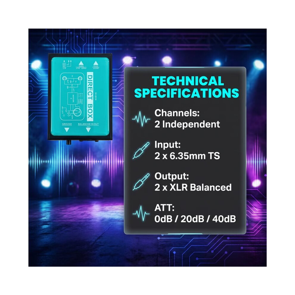 New Single Channel Passive DI-Box Direct Injection Audio Box Balanced ...