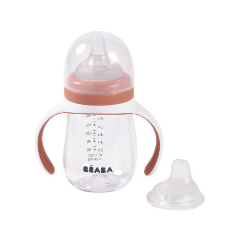 BEABA Biberon d'apprentissage 2-en-1 - BEABA - 210 ml - Terracotta 1