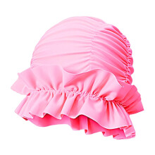 Elastic Swim Hats, Soft Bathing Hats Women Plus-Size Swim Caps with Ruffled Edges for Women Men Longer Thick Hair