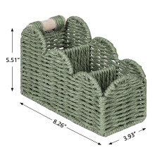 Bedside Table Desk Organizer Caddy,Remote Pen Pencil Holder Cup /Makeup Brush Holder with/Scalloped for Home Green