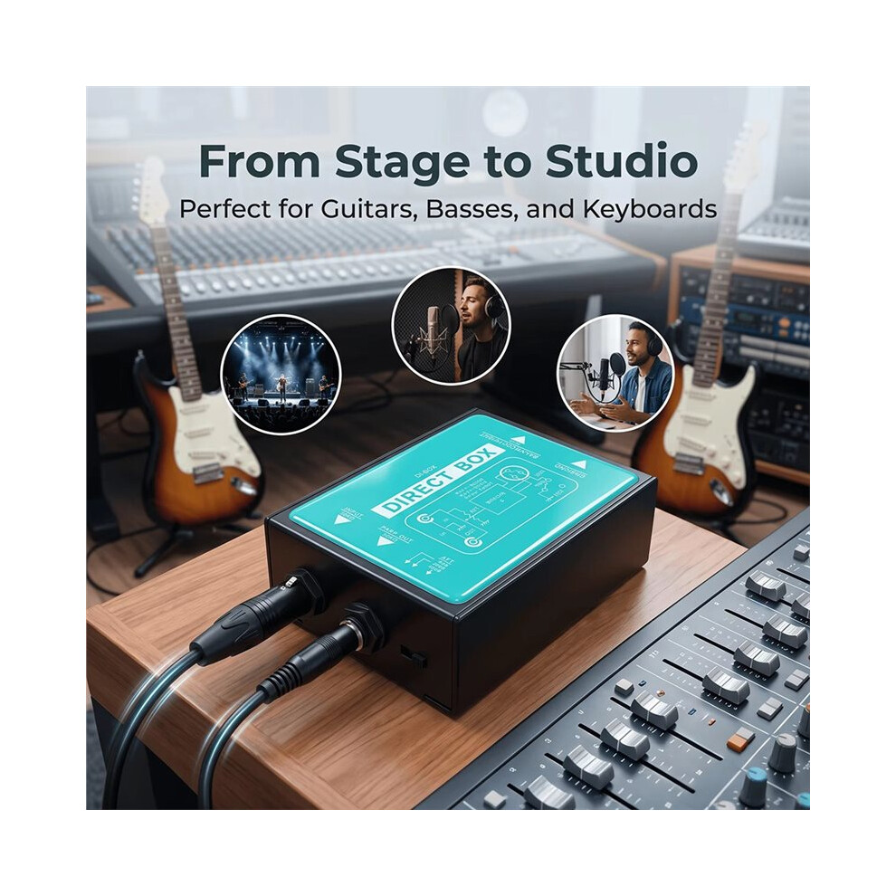 New Single Channel Passive DI-Box Direct Injection Audio Box Balanced ...