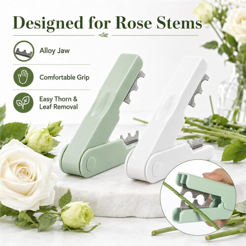 2 Pcs Rose Thorn Remover, Thorn Stripper Leaf Thorns Stripper Tool Quick Flower Stem Cutter Flower Leaf Strippers 1
