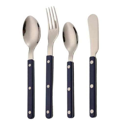 4Pcs Acrylic Handle Flatware Set Stainless Steel Cutlery Knife Fork Spoon