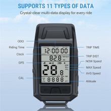 3-in-1 GPS Bike Computer with Headlight, Wireless Bicycle Odometer with Altitude Display & Electronic Horn