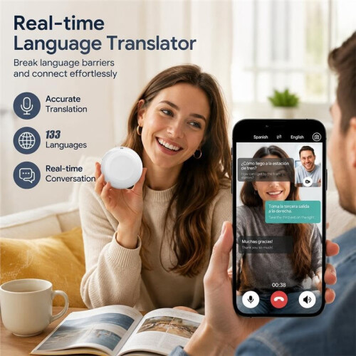2PCS  Wearable Translator AI Translator Voice Language Translator,Foreign Language Practice Companion 2