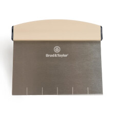 Dough Scraper with 25 mm Markings, Non-Slip Rubber Handle, Dough Cutter for Home-Kitchen Baking (15.2 cm x 13.3 cm Surface), 100% Dishwasher Safe