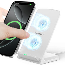 Wireless Charger, 15W Fast Wireless Charging Stand, Phone Charger Stand, Dual Charging Modes Compatible with iPhone 15 14 13 12 11 Pro Max, Galaxy S23
