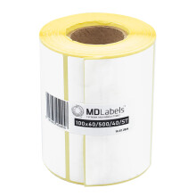 100 x 60 mm Direct Thermal Barcode Labels on Roll – White Adhesive Labels, Permanent Adhesive, Roll of 500