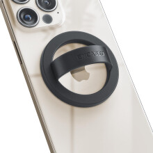 Magnetic Phone Grip Holder (Compatible with MagSafe) Thin Silicone Finger Loop Ring for iPhone (Black)