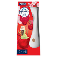 Automatic Air Freshener Holder & Refill, Room Spray & Odour Eliminator for Home, Frosted Floral Cherries, Starter Kit (1 Holder + 269ml Refill)