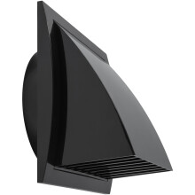 6 Inch (150 mm) Black Exhaust Hood Vent with Rain Cover & Backdraft Damper/ABS Plastic Wall Duct Cap/Exterior Dryer Vent Outlet/Weatherproof