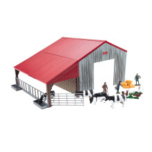 Farm Building Playset - Includes Building, Farming Family and Farm Animals Figures, Hay Bales - Suitable for Ages 3+ Years