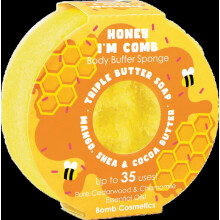 Body Buffer Soap Infused Sponge 2 in 1 Cleanse Exfoliate Moisturising Triple Butter Soap Sponge with Soap Inside Honey I'm Comb