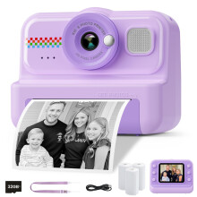 Kids Camera Instant Print, 1080P Instant Print Camera for Kids with 32GB Card & 3 Rolls Paper, Selfie Digital Camara, Funny Toys Gifts for Boys &