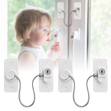2-Pack Window Locks for UPVC, No Drilling Window Safety Lock, Easy to Install, Window Safety Restrictors Self Adhesive, Window Restrictor Locks with