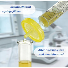 100 Count Syringe Filters, 13mm 0.22um Pore Size PES Hydrofilic Membrane Syringe Lab Filters, Non Sterile Filtration