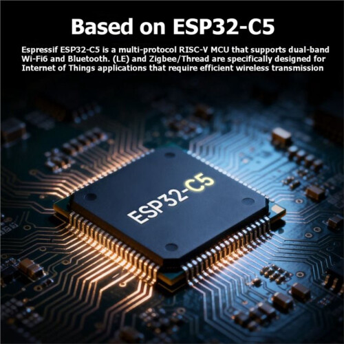 ESP32-C5--UM Dual-Band Dev Board External FPC Antenna Version WiFi 6 BLE5 ESP32-C5--1 Module Soldered Headers