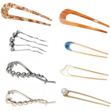 8PCS French Hair Pins for Women,U Vintage Fork Hair Pin for Buns Women Girls Hairstyle Accessories