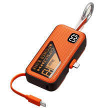 5000mAh Powerbank PD20W Schnellladung mit Kabel Digitalanzeige Powerbank für Typ-C Telefone Orange