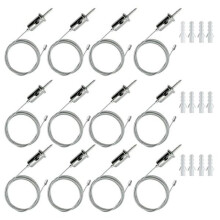 Kit de Cabos de Suspensão para Luzes de Garagem Hexagon de 30 Peças Correntes de Aço Pendentes 1m / 3,28ft, Conectores de Luz Hexagonal