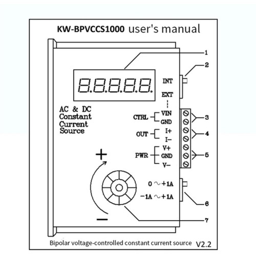 Voltage-Controlled Constant Current Source Positive and Negative 1A AC and  Proportional Valve Adjustable Digit