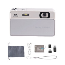 Fotocamera Digitale M15 CCD 64MP HD con Scheda di Memoria da 64GB Foto Video Portatile Compatto con Schermo Flash per Viaggi Bianca