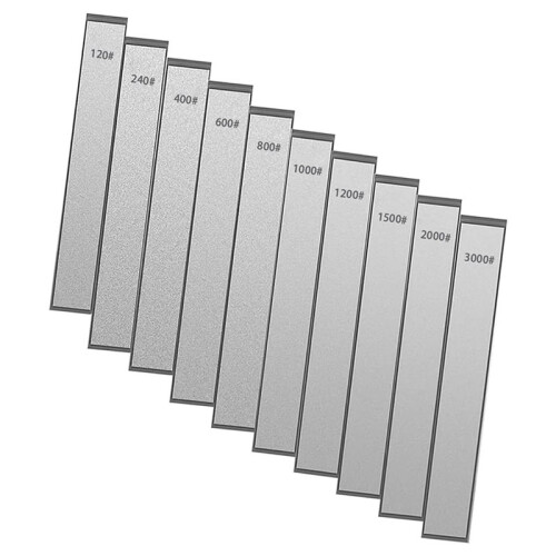 10-Piece 150x20 Whetstone Sharpening Stone Set for Sharpener with Non-Slip Base, Multiple Grits