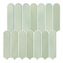 10 Pièces de Carreaux Autocollants en Écailles de Poisson Vert Sauge 3D en Gel Étanche pour Dosseret de Cuisine 30x30cm 11.8"