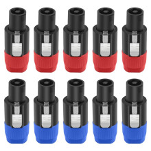 10pcs NL4FC Speaker Connectors Sets 4 Pin High-Strength ABS Shell Female Audio Cable Jack Ohm