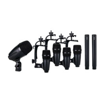 MDP7 Instrument Microphone 7-Piece Wired Drum Mic Kit Dynamic Kick Tom/Snare Cymbals Use for Drums Vocal Band DJ Stage