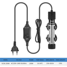 Calentador de Acuario para Pecera con Termostato Digital, Apagado Automático Fuera del Agua, Enchufe de la UE 200W