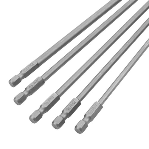 5Pcs 300mm Long Screwdriver Bit Kit PH1 PH2 Crossing Screwdriver Bit for Electric Screwdriver Hand Tools 2