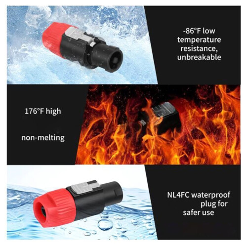 10pcs NL4FC Speaker Connectors Sets 4 Pin High-Strength  ABS Shell Female Audio Cable Jack Ohm 1