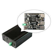 Für Raspberry Pi CM5 3ETH Erweiterungsplatine+Gehäuse-Kit 3 Gigabit Ethernet USB3.0 PCIe 2A 40PIN GPIO 3.81-2P Port Version