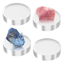 Acrylic Blocks 4Pcs Acrylic Base Stand for Display Clear Block Round Riser Display Stands for Jewelry Trophy Props