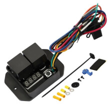 1 Set 24V Car Digital Heatsink Fan  Kit Adjustable Temperature Dual Fan Control  Simple Installation