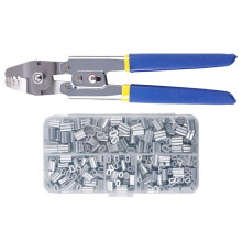 M0.1-2.2 Aluminium-Hülsencrimpzange, 2-in-1 Drahtseil-Schneider, 10-Zoll Handzange für Zuhause, Drahtseil-Crimpwerkzeug