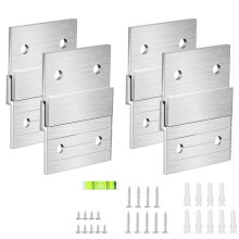 4 Paare Z-Halter Kit Ineinandergreifende Bilderrahmen Wandmontagehalterungen mit Schrauben, Dübel, Wasserwaage
