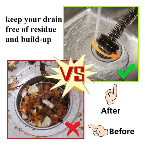 Garbage Disposal Brush and Cleaner with Extra Long 15" Handle Effortlessly Remove Residue,and Build- Universal 1